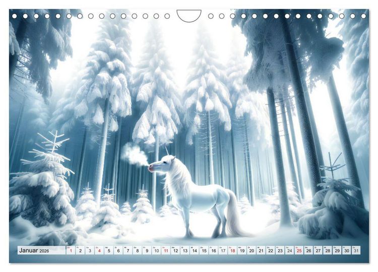 Produktbild: Mystische Einh&ouml;rner - Jahreszeiten im Einhornland (Wandkalender 2026 DIN A4 quer), CALVENDO Monatskalender