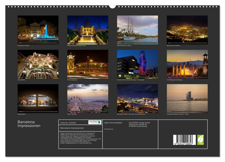 Produktbild: Barcelona Impressionen (hochwertiger Premium Wandkalender 2026 DIN A2 quer), Kunstdruck in Hochglanz