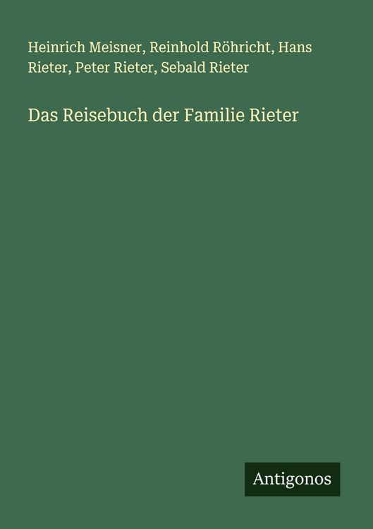 Produktbild: Das Reisebuch der Familie Rieter