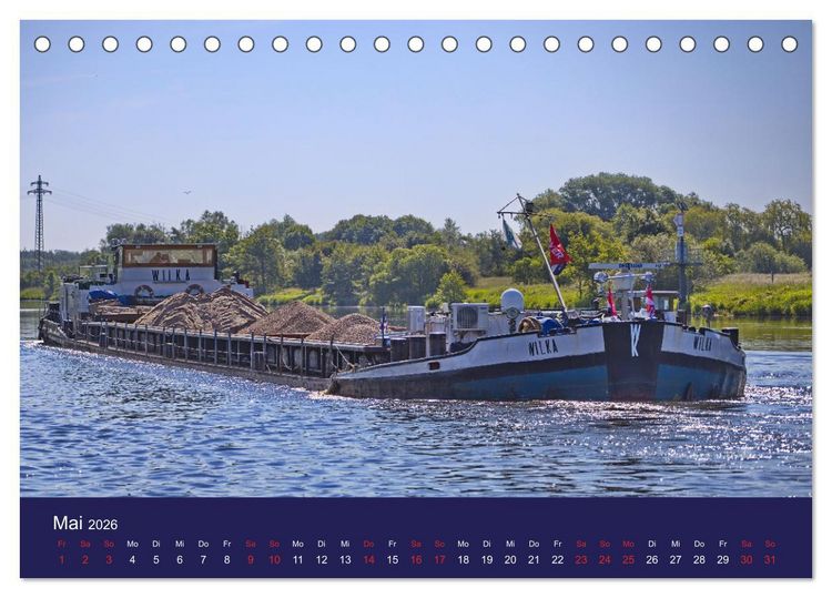 Produktbild: Binnenschiffe im Norden (Tischkalender 2026 DIN A5 quer), CALVENDO Monatskalender
