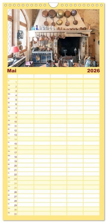 Produktbild: Familienplaner 2026 - F&uuml;rstliche K&uuml;chen und Tafeln mit 5 Spalten (Wandkalender, 21 x 45 cm) CALVENDO