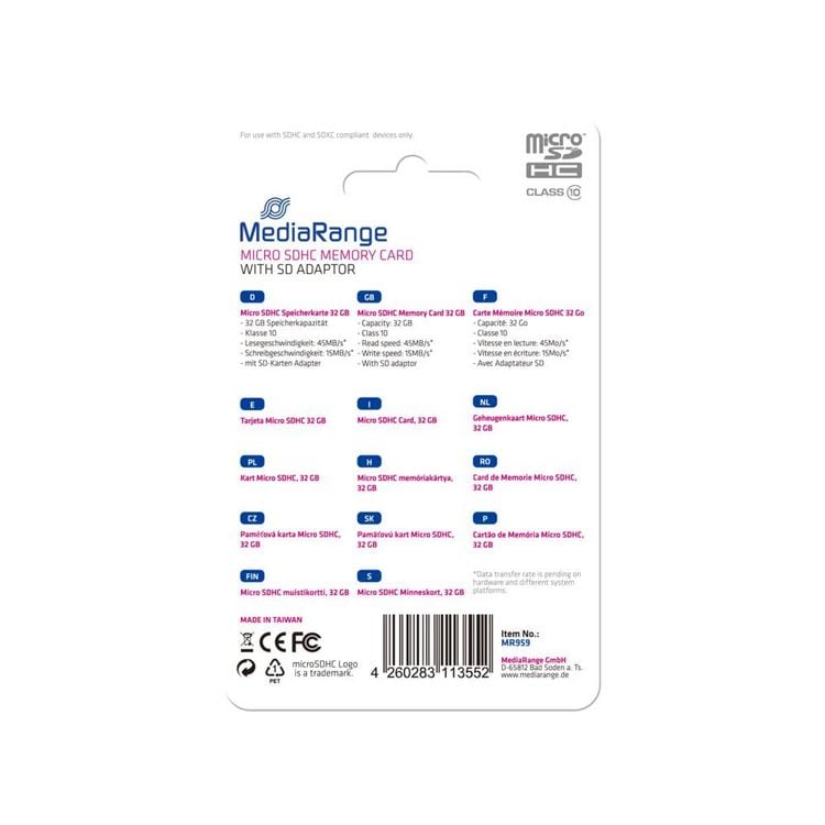 Produktbild: MediaRange - Flash-Speicherkarte (microSDHC/SD-Adapter inbegriffen)
