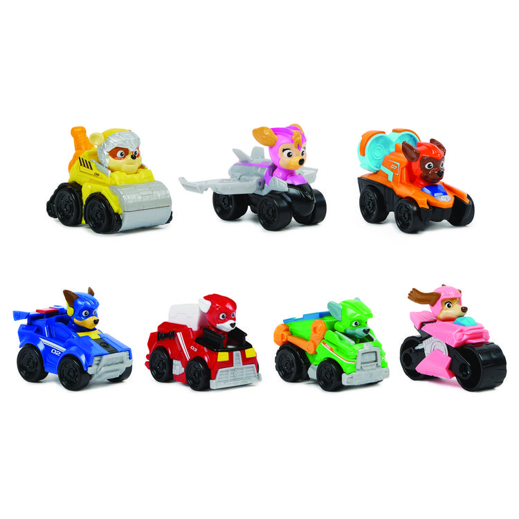 Produktbild: PAW Patrol: Der Mighty Kinofilm, 7-teiliges Pup Squad Racers-Geschenkset mit Liberty-Spielzeugauto, geeignet f&uuml;r Kinder ab 3 Jahren