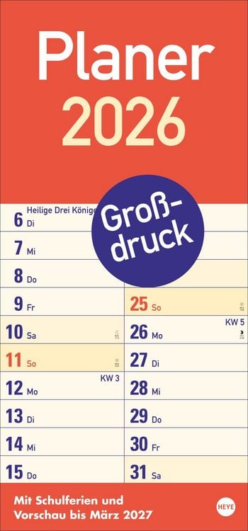 Produktbild: Großdruck Planer 2026