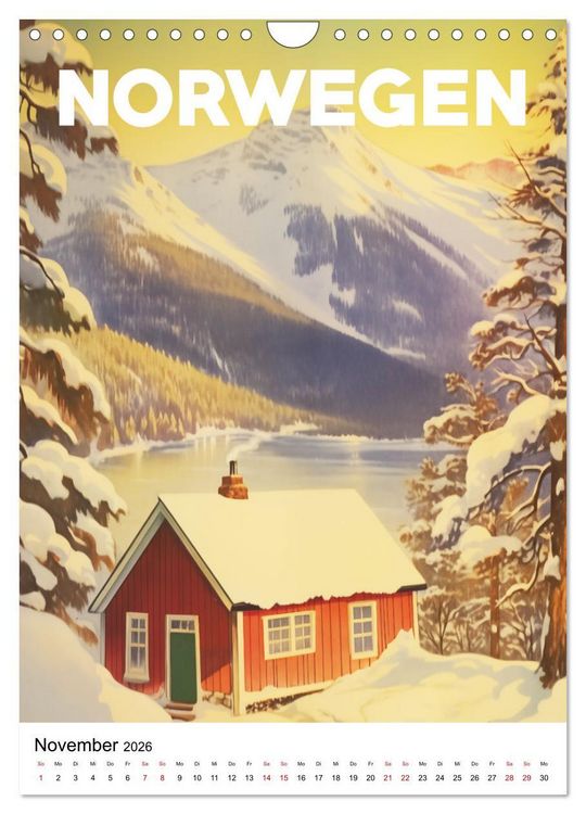 Produktbild: Reise in die 50er Jahre. Vintage Travel Poster. (Wandkalender 2026 DIN A4 hoch), CALVENDO Monatskalender
