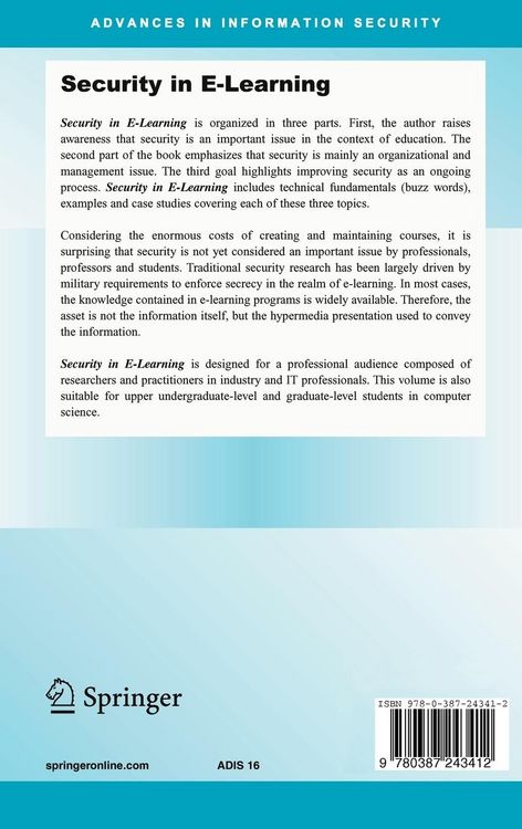Produktbild: Security in E-Learning