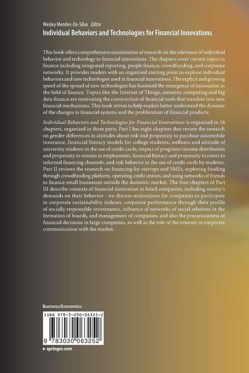 Produktbild: Individual Behaviors and Technologies for Financial Innovations