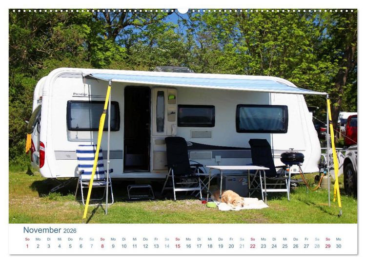 Produktbild: Freiheit auf Reisen 2026. Impressionen vom Camping und Zelten (hochwertiger Premium Wandkalender 2026 DIN A2 quer), Kunstdruck in Hochglanz