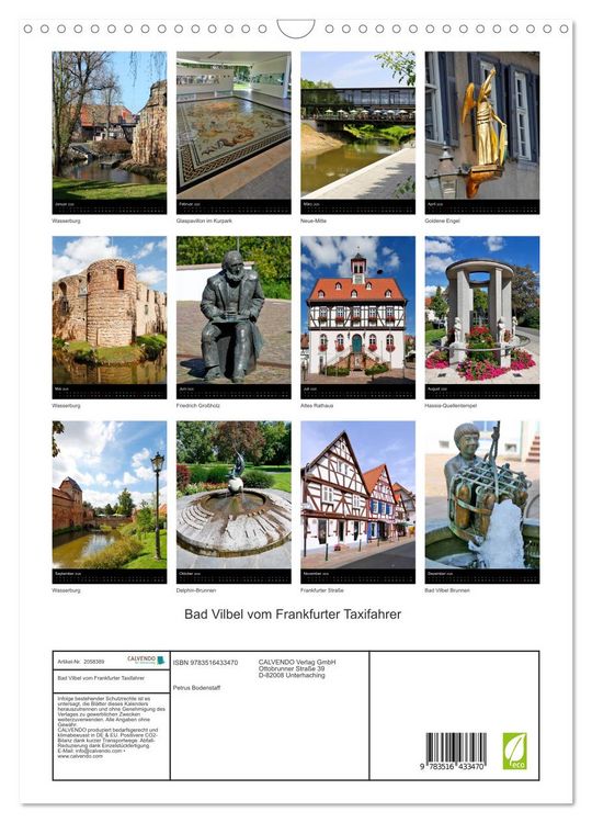 Produktbild: Bad Vilbel vom Frankfurter Taxifahrer (Wandkalender 2026 DIN A3 hoch), CALVENDO Monatskalender