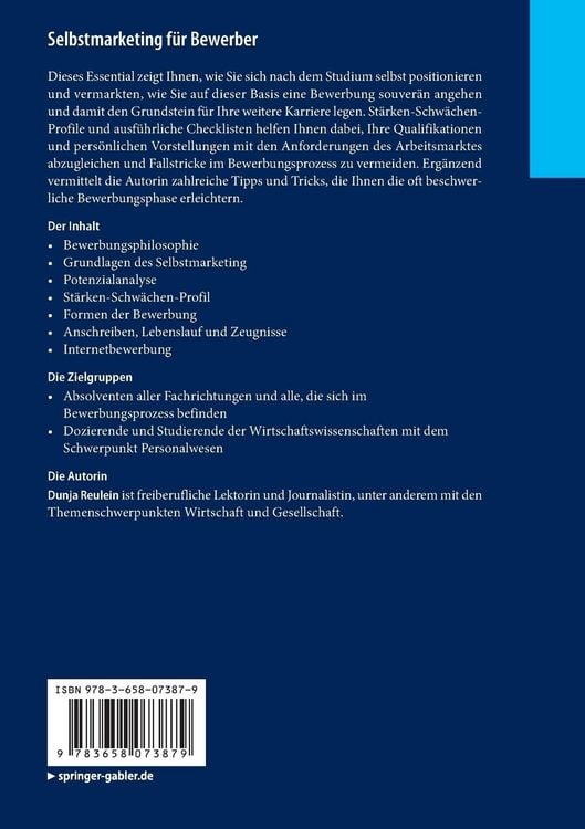 Produktbild: Selbstmarketing f&uuml;r Bewerber