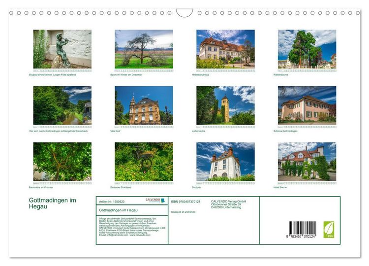 Produktbild: Gottmadingen im Hegau (Wandkalender 2026 DIN A3 quer), CALVENDO Monatskalender