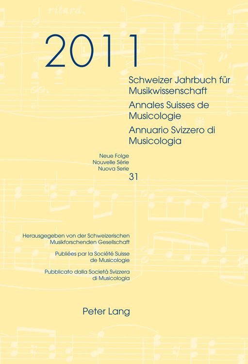 Produktbild: Schweizer Jahrbuch fuer Musikwissenschaft- Annales Suisses de Musicologie- Annuario Svizzero di Musicologia