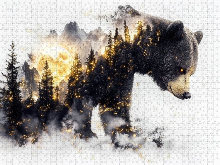 Produktbild: CALVENDO Puzzle B&auml;r | 1000 Teile Lege-Gr&ouml;&szlig;e 64x48cm Foto-Puzzle f&uuml;r gl&uuml;ckliche Stunden