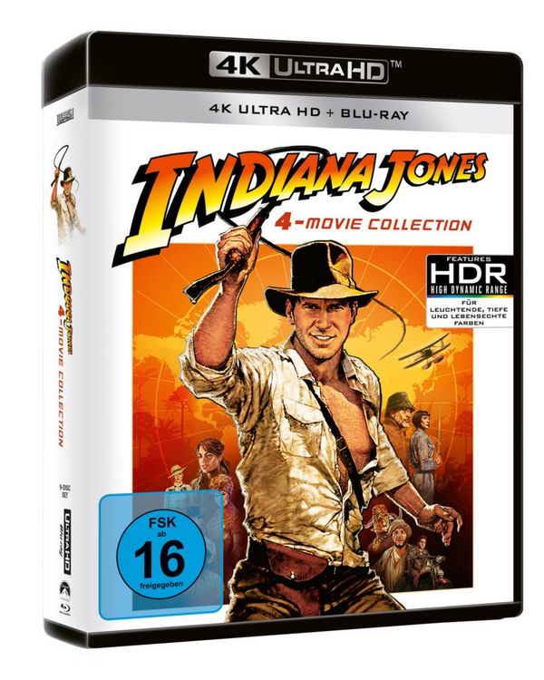 Produktbild: Indiana Jones 1-4 (4x 4K Ultra HD + 4x Blu-ray 2D)