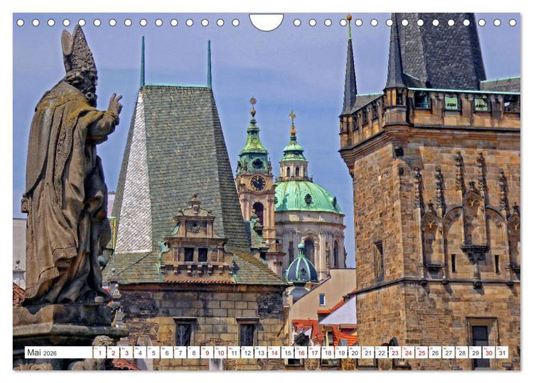 Produktbild: Prag &ndash; Ein perfekter Sommertag in der Goldenen Stadt (Wandkalender 2026 DIN A4 quer), CALVENDO Monatskalender