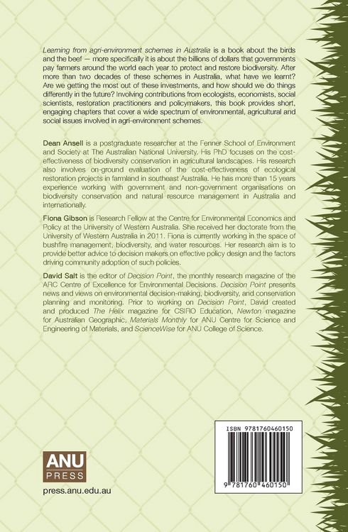 Produktbild: Learning from agri-environment schemes in Australia