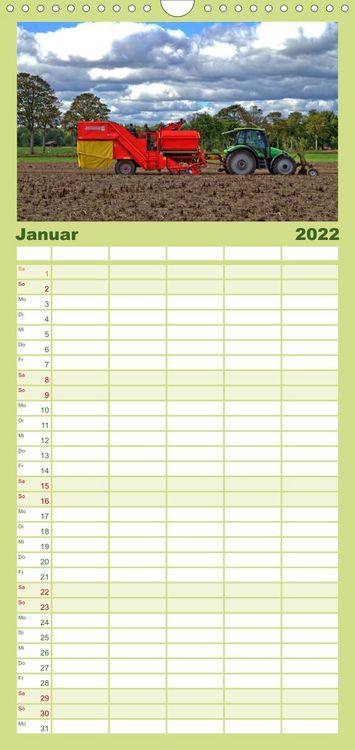 Produktbild: Familienplaner Landmaschinen zum Anfassen nah (Wandkalender 2022 , 21 cm x 45 cm, hoch)