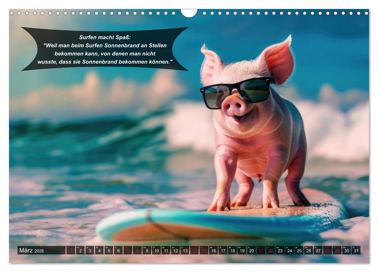 Produktbild: Der tierisch lustige Surfkalender (Wandkalender 2026 DIN A3 quer), CALVENDO Monatskalender