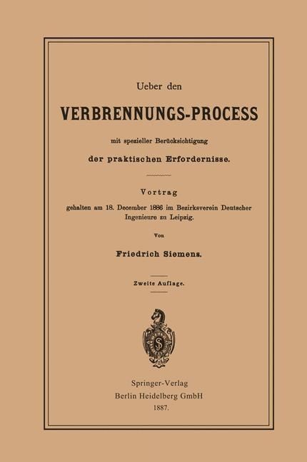 Produktbild: Ueber den Verbrennungs-Process mit spezieller Ber&uuml;cksichtigung der praktischen Erfordernisse