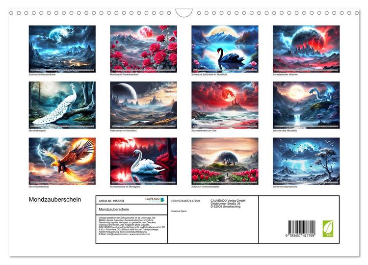 Produktbild: Mondzauberschein (Wandkalender 2026 DIN A3 quer), CALVENDO Monatskalender