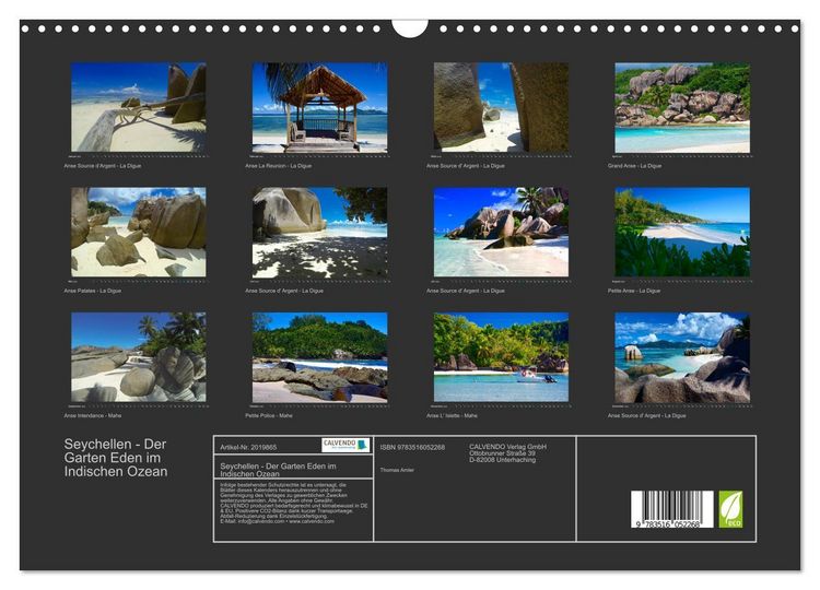 Produktbild: Seychellen - Der Garten Eden im Indischen Ozean (Wandkalender 2026 DIN A3 quer), CALVENDO Monatskalender