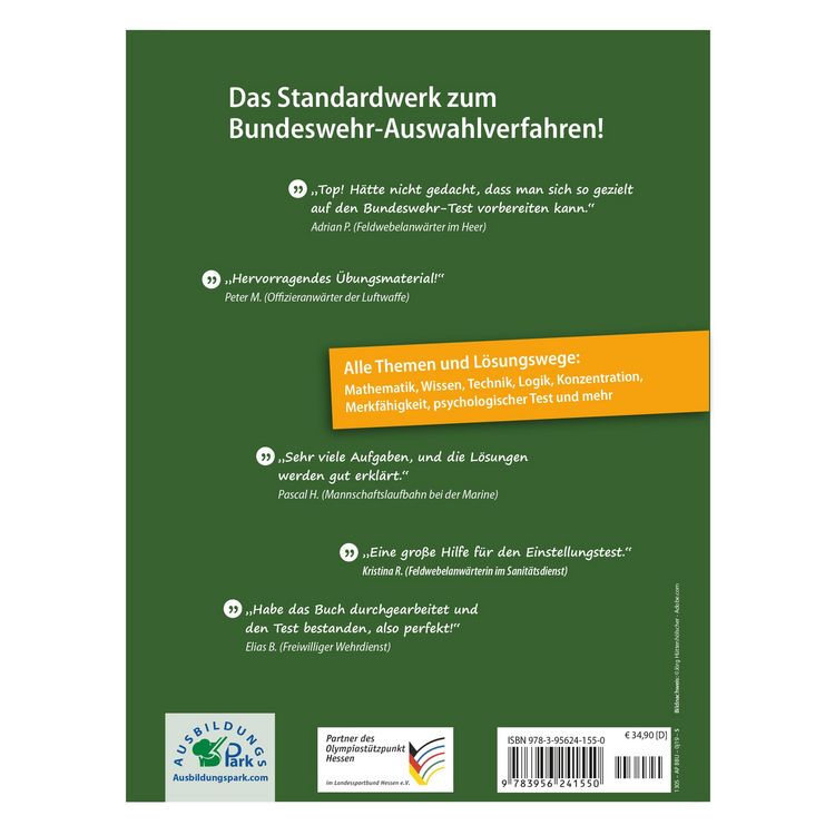 Produktbild: Einstellungstest Bundeswehr: Pr&uuml;fungspaket mit Testsimulation