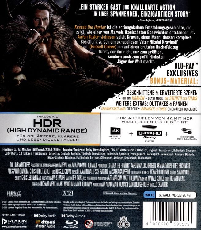 Produktbild: Kraven the Hunter (4K Ultra HD+Blu-ray)