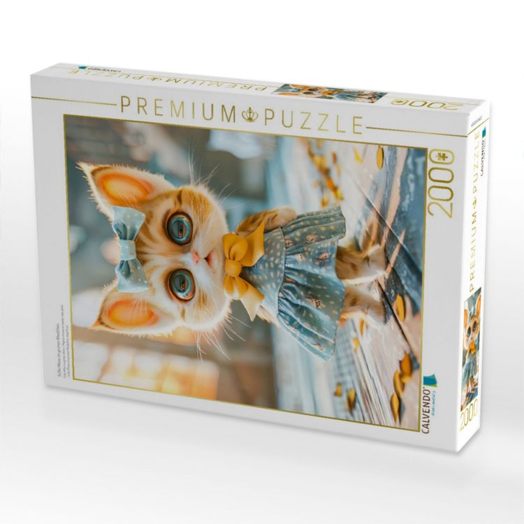 Produktbild: CALVENDO Puzzle S&uuml;&szlig;e Mieze im gr&uuml;nen Kleidchen | 2000 Teile Lege-Gr&ouml;&szlig;e 90x67cm Foto-Puzzle f&uuml;r gl&uuml;ckliche Stunden