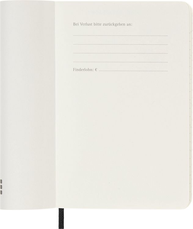 Produktbild: Moleskine 12 Monate Wochen Notizkalender Deutsch 2027, Pocket/A6, 1 Wo = 1 Seite, rechts linierte Seite, Weicher Einband, Schwarz