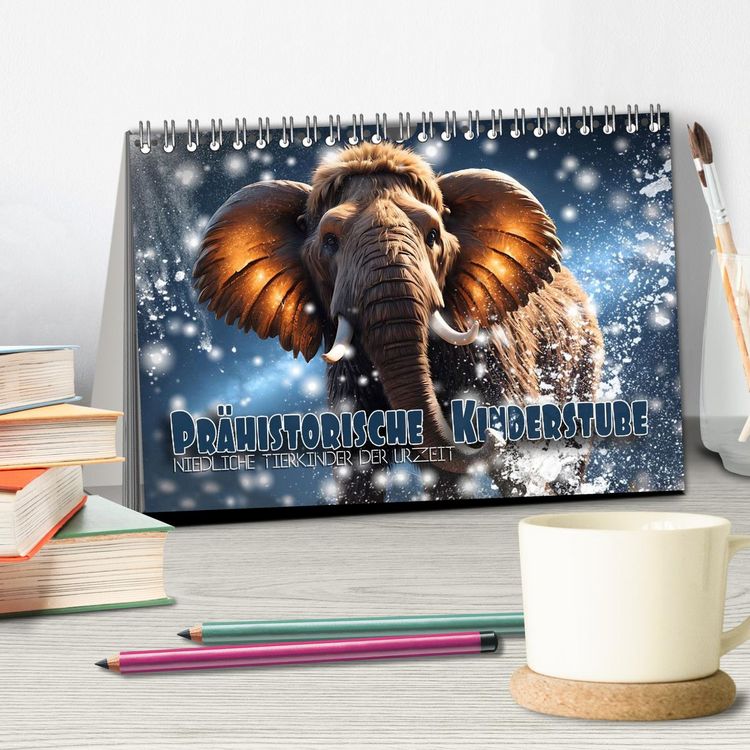 Produktbild: Pr&auml;historische Kinderstube - niedliche Tierkinder der Urzeit (Tischkalender 2027 DIN A5 quer), CALVENDO Monatskalender