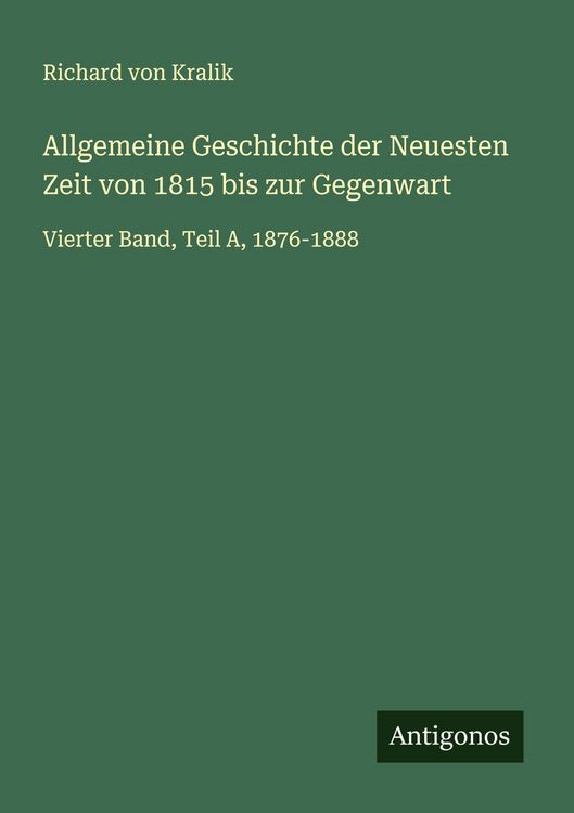 Produktbild: Allgemeine Geschichte der Neuesten Zeit von 1815 bis zur Gegenwart