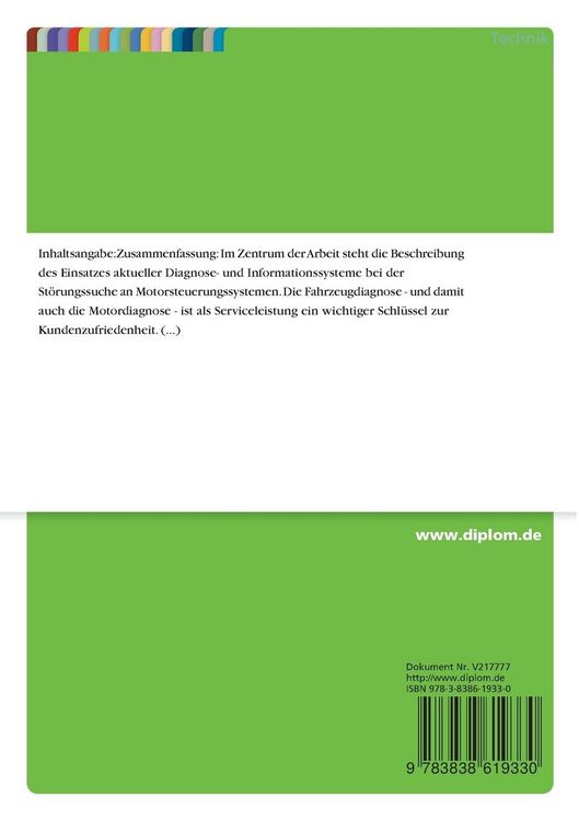 Produktbild: Der Einsatz von Diagnosesystemen bei der St&ouml;rungsanalyse an Ottomotoren