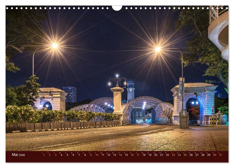 Produktbild: Nachtansichten Singapur City (Wandkalender 2026 DIN A3 quer), CALVENDO Monatskalender
