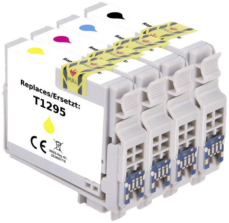 Produktbild: Renkforce Druckerpatrone ersetzt Epson T1295, T1291, T1292, T1293, T1294 Kompatibel Kombi-Pack Schwarz, Cyan, Magenta, Gelb RF-5718864