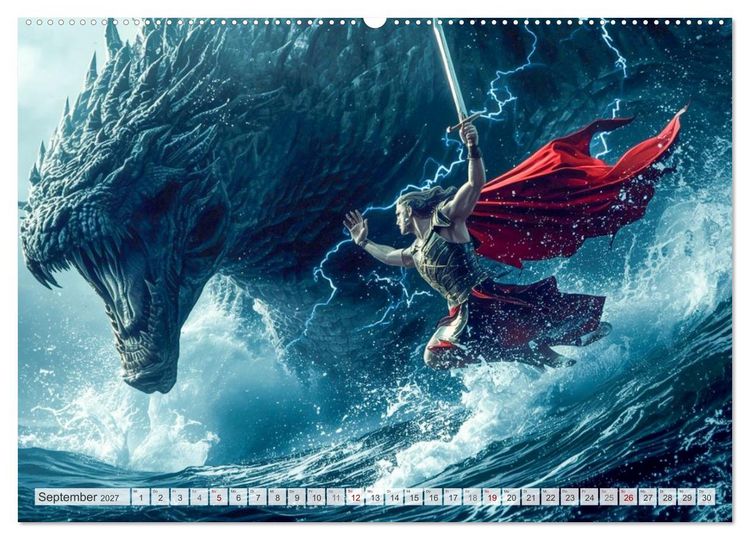 Produktbild: Perseus und Medusa (hochwertiger Premium Wandkalender 2027 DIN A2 quer), Kunstdruck in Hochglanz