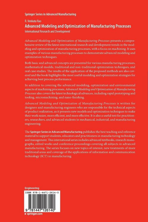 Produktbild: Advanced Modeling and Optimization of Manufacturing Processes