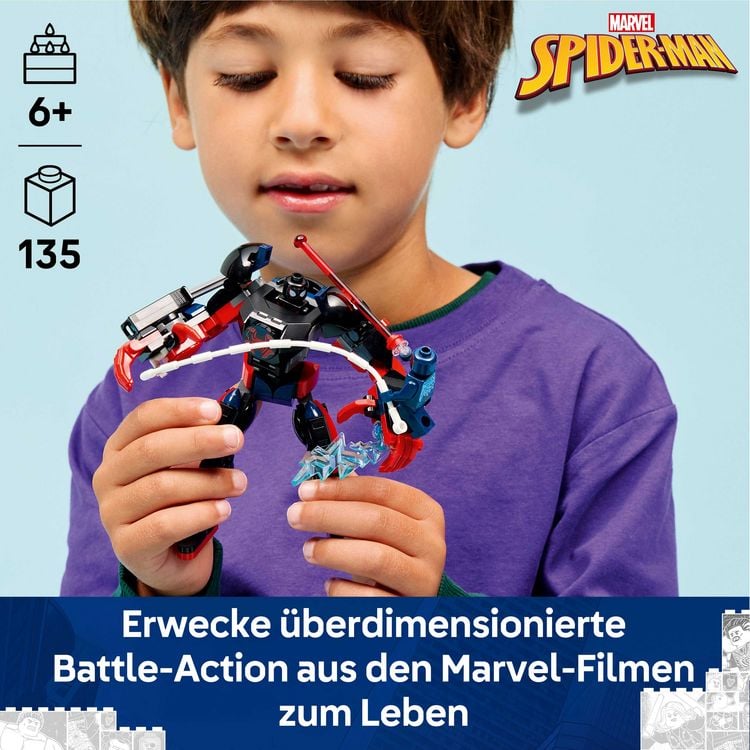 Produktbild: LEGO 76337 Marvel Miles Morales Mech vs. Spider-Man 2099, Spielzeug