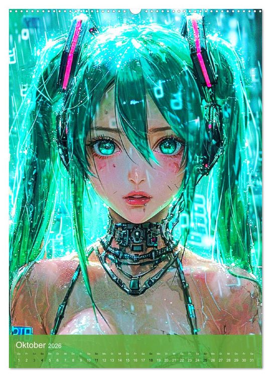 Produktbild: Manga-Comics. Cyberpunk Anime. Science Fiction Girls (Wandkalender 2026 DIN A2 hoch), CALVENDO Monatskalender