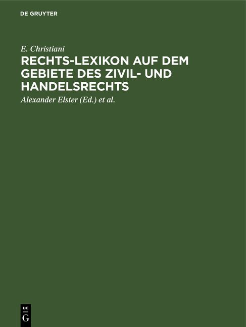 Produktbild: Rechts-Lexikon auf dem Gebiete des Zivil- und Handelsrechts