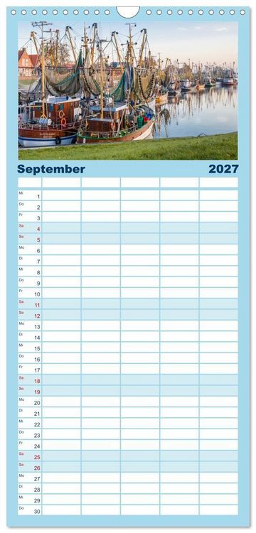 Produktbild: Familienplaner 2027 - Greetsiel in Ostfriesland mit 5 Spalten (Wandkalender, 21 x 45 cm) CALVENDO