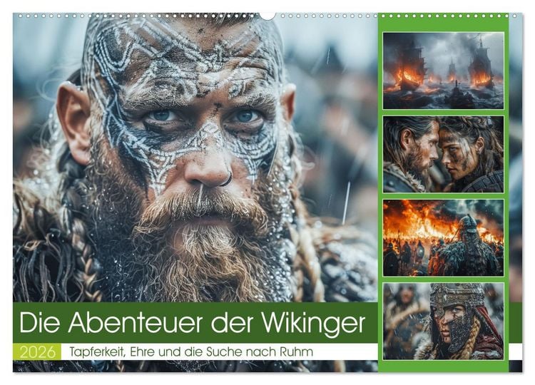 Produktbild: Die Abenteuer der Wikinger (Wandkalender 2026 DIN A2 quer), CALVENDO Monatskalender