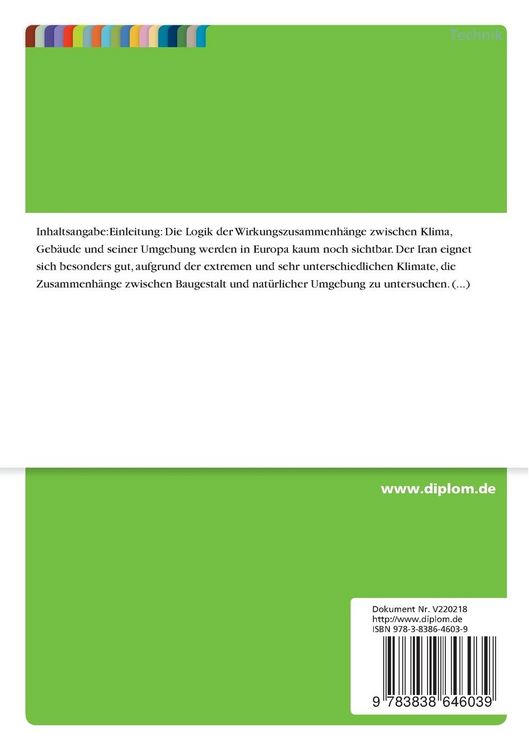 Produktbild: Klimagerechtes Bauen in der traditionellen iranischen Architektur
