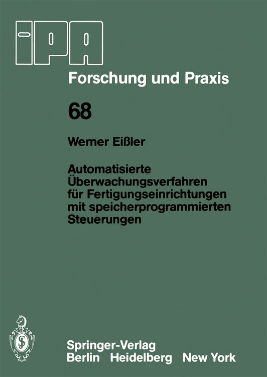Produktbild: Automatisierte &Uuml;berwachungsverfahren f&uuml;r Fertigungseinrichtungen mit speicherprogrammierten Steuerungen