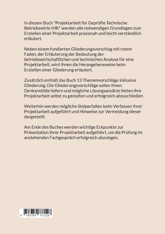 Produktbild: Projektarbeit Technische Betriebswirte