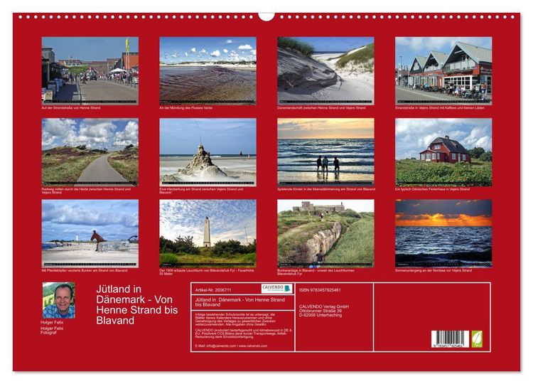 Produktbild: J&uuml;tland in D&auml;nemark - Von Henne Strand bis Blavand (Wandkalender 2026 DIN A2 quer), CALVENDO Monatskalender