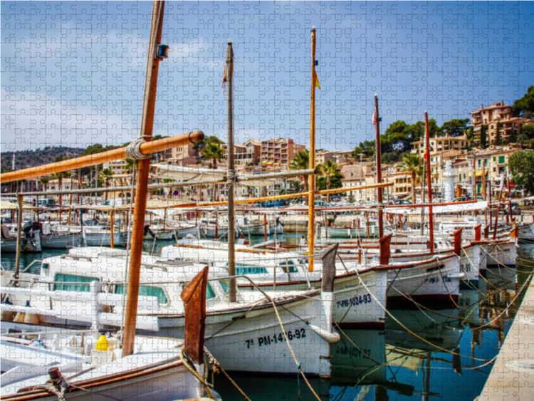 Produktbild: CALVENDO Puzzle Boote in Port de S&oacute;ller 1000 Teile Lege-Gr&ouml;&szlig;e 64 x 48 cm Foto-Puzzle Bild von Martin Boose