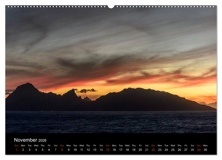 Produktbild: Bora Bora, Paradise islands (High Quality Premium Wall Calendar 2026 DIN A2 landscape),CALVENDO 12 Month Wall Calendar