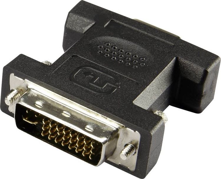 Produktbild: Renkforce RF-4212222 DVI / VGA Adapter [1x DVI-Stecker 24+5pol. - 1x VGA-Buchse] Schwarz