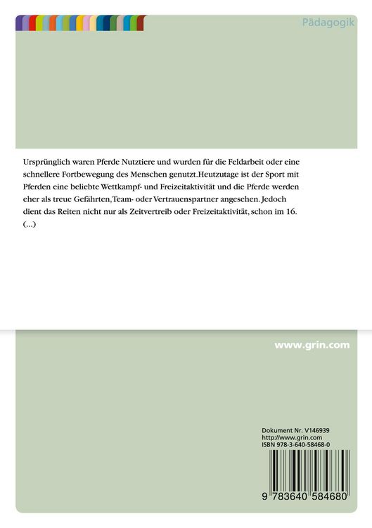 Produktbild: Die F&ouml;rderung motorischer F&auml;higkeiten von Kindern und Jugendlichen durch therapeutisches Reiten und Voltigieren