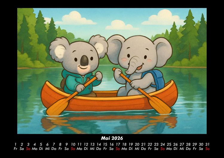 Produktbild: Kiki & Raffi - Reise durch Kanada 2026 Fotokalender DIN A3